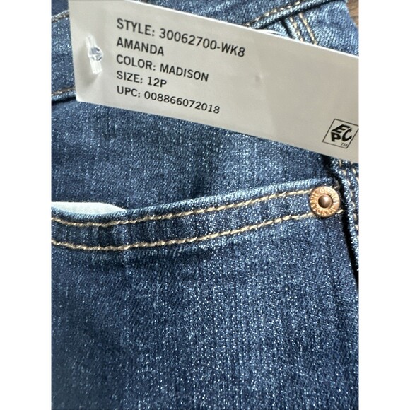 Gloria Vanderbilt Women's Petite Amanda High Rise Straight-Leg Jeans Madison 12P - Picture 6 of 9